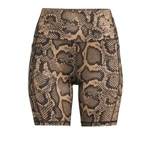 NWT Athletic Works Women's Snake Skin Print Bike Shorts – 7" Inseam, Size XS